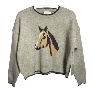 Luna Ivy Horse Oversized Sweater NWT size small